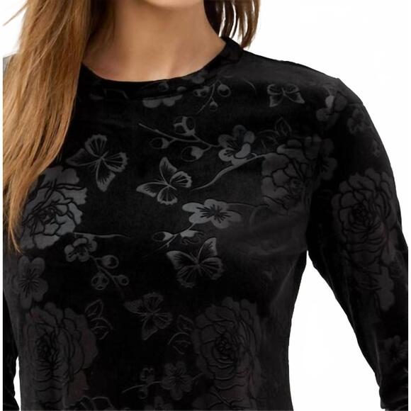 NEW JOHNNY WAS embossed stretch velvet dress in black - Picture 5 of 5